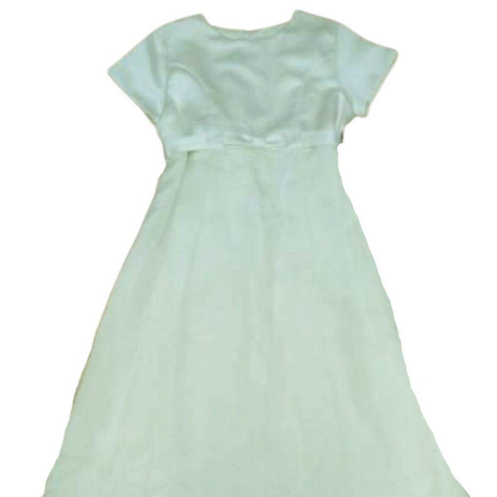 Vintage 1980s Sylvia Whyte formal dress, ivory, size youth 16